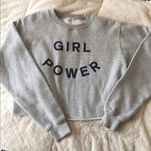 [brandy melville] girl power cropped sweatshirt